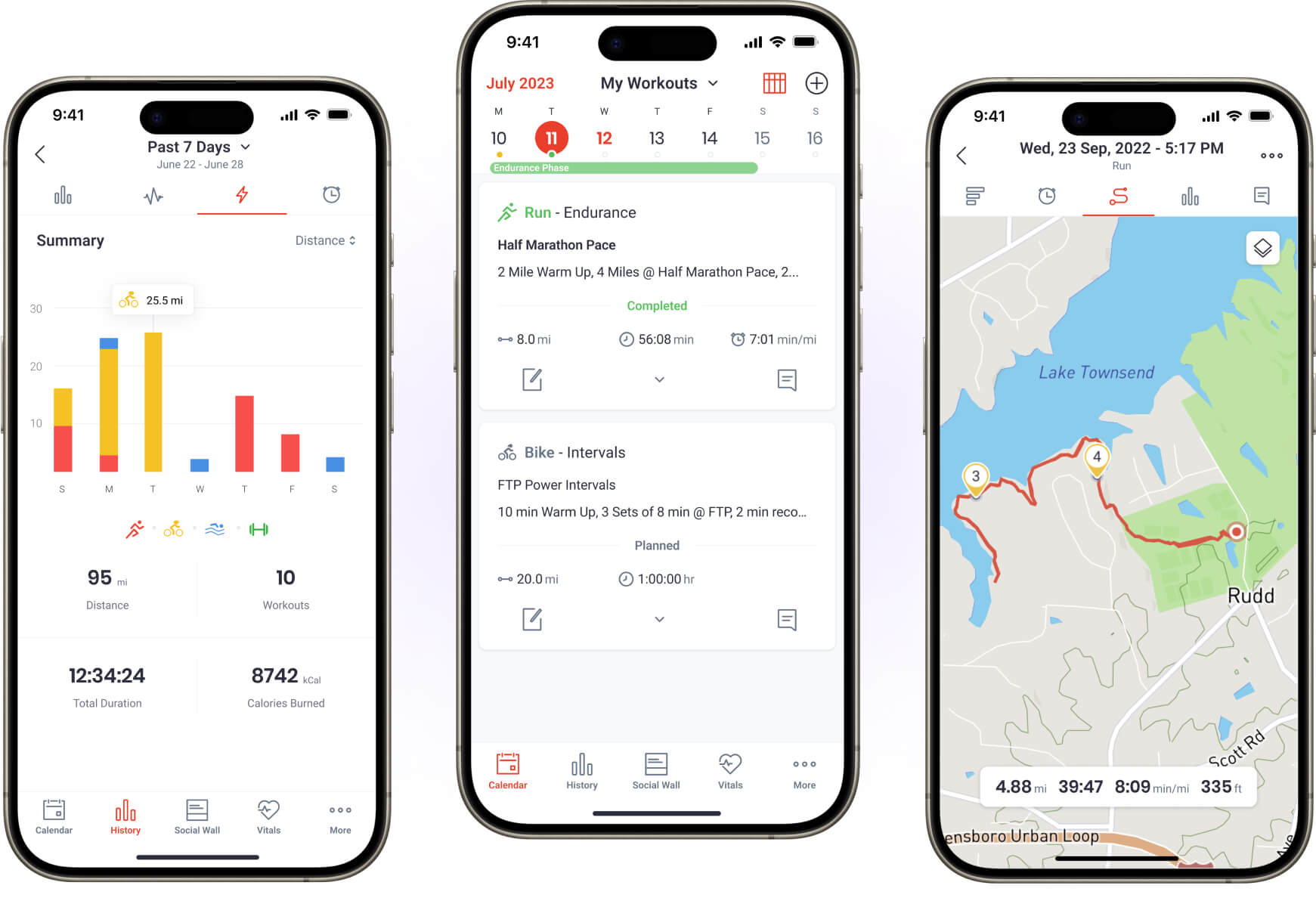 Final Surge mobile application screenshots
