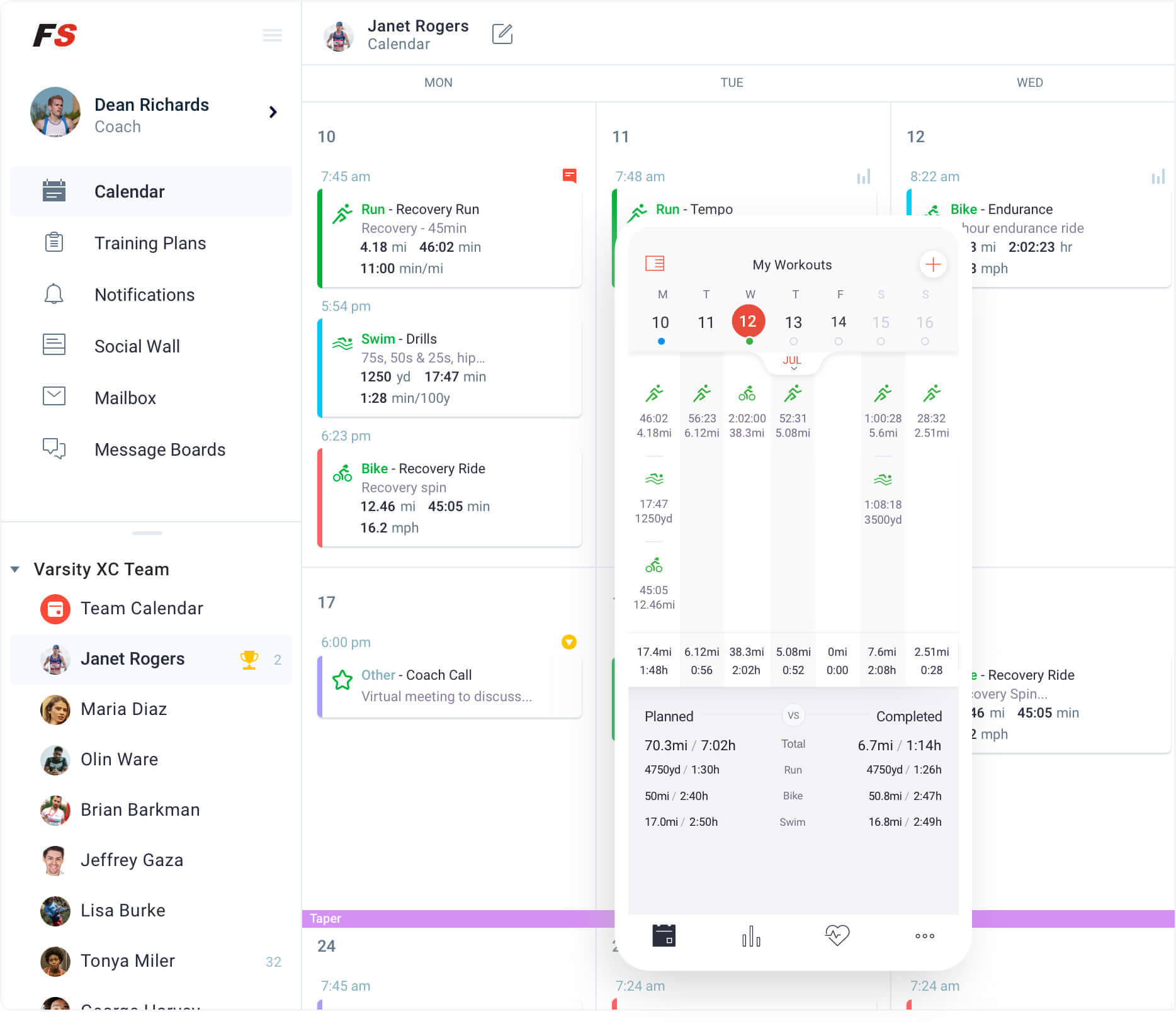Final Surge web platform and mobile app