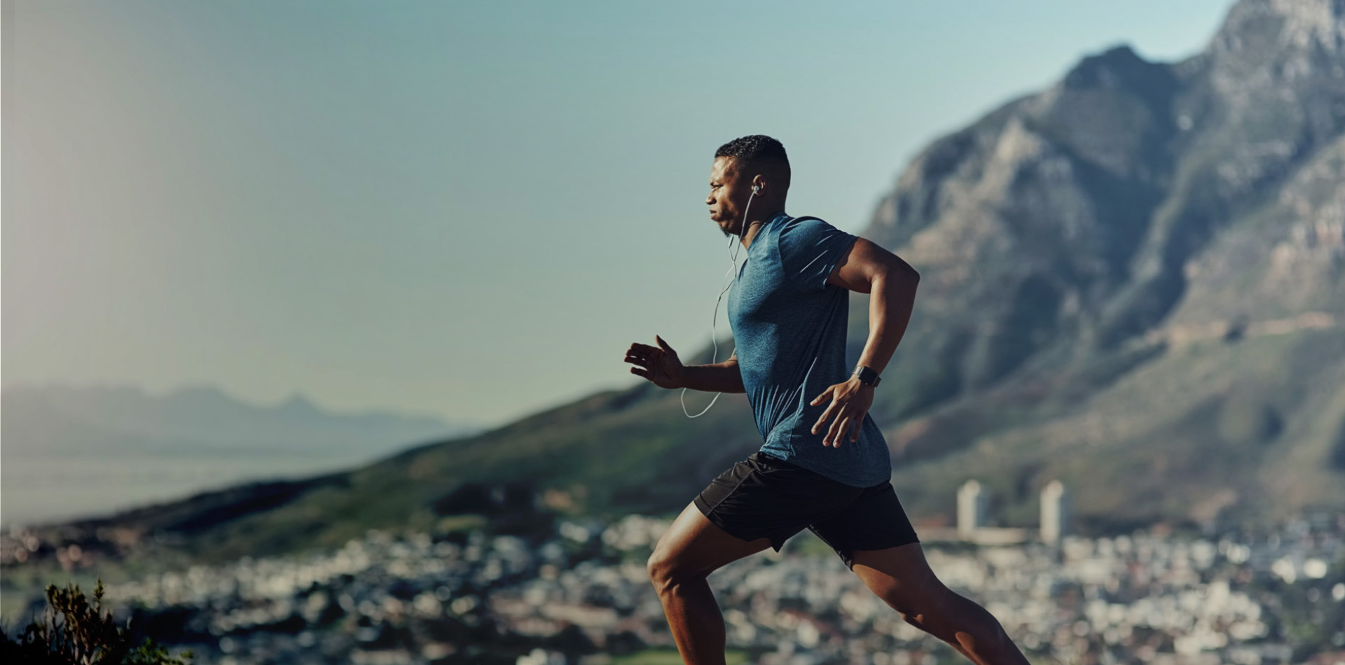 Runner working to achieve his goals