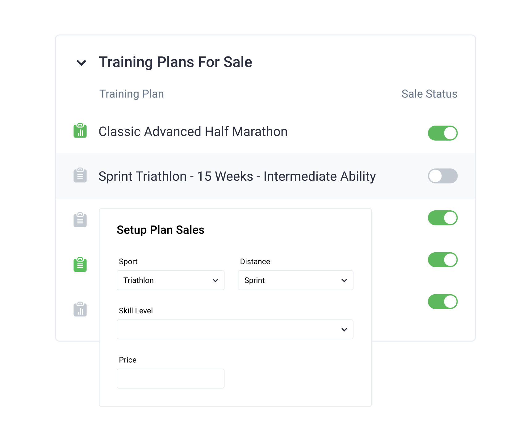 Beta Platform - preparing training plans for sales