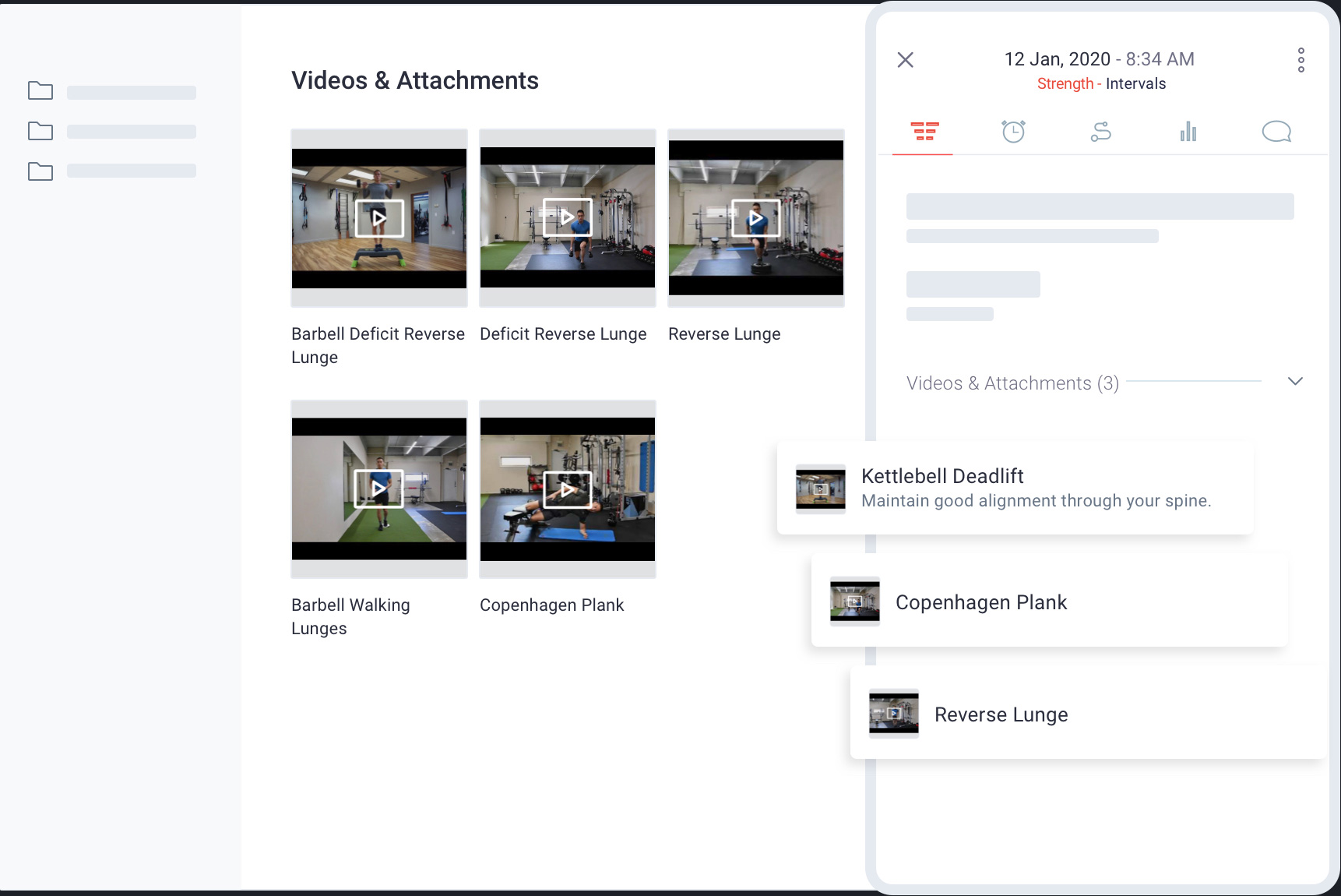 Attaching videos, images and PDFs to a workout for an athlete to view